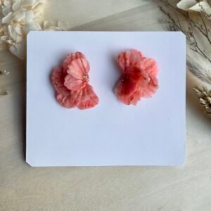 Kolczyki Półkwiaty - brzoskwiniowe