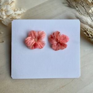 Kolczyki Kwiat średni - brzoskwiniowe