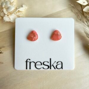 Kolczyki Kamień marmurkowy - brzoskwiniowe