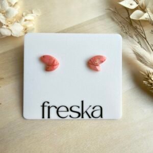 Kolczyki Motylki marmurkowe - brzoskwiniowe