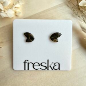 Kolczyki Motylki czarno-złote marmurki