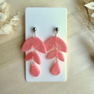 Kolczyki Pink Opal 3 elementy - JEDYNY EGZEMPLARZ