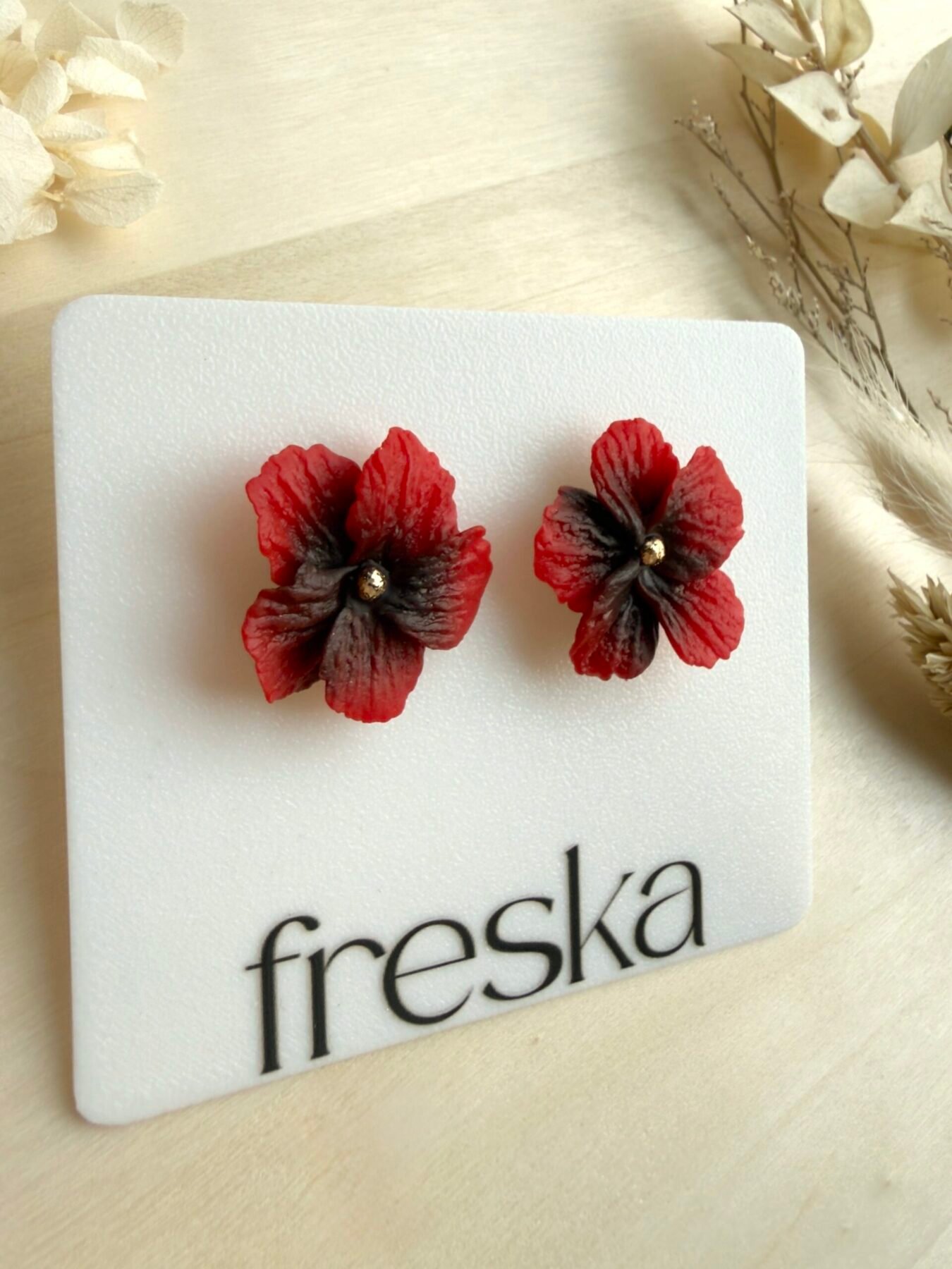 Kolczyki Kwiaty Flamenco średnie - obrazek 2