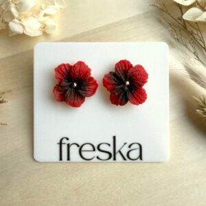 Kolczyki Kwiaty Flamenco średnie