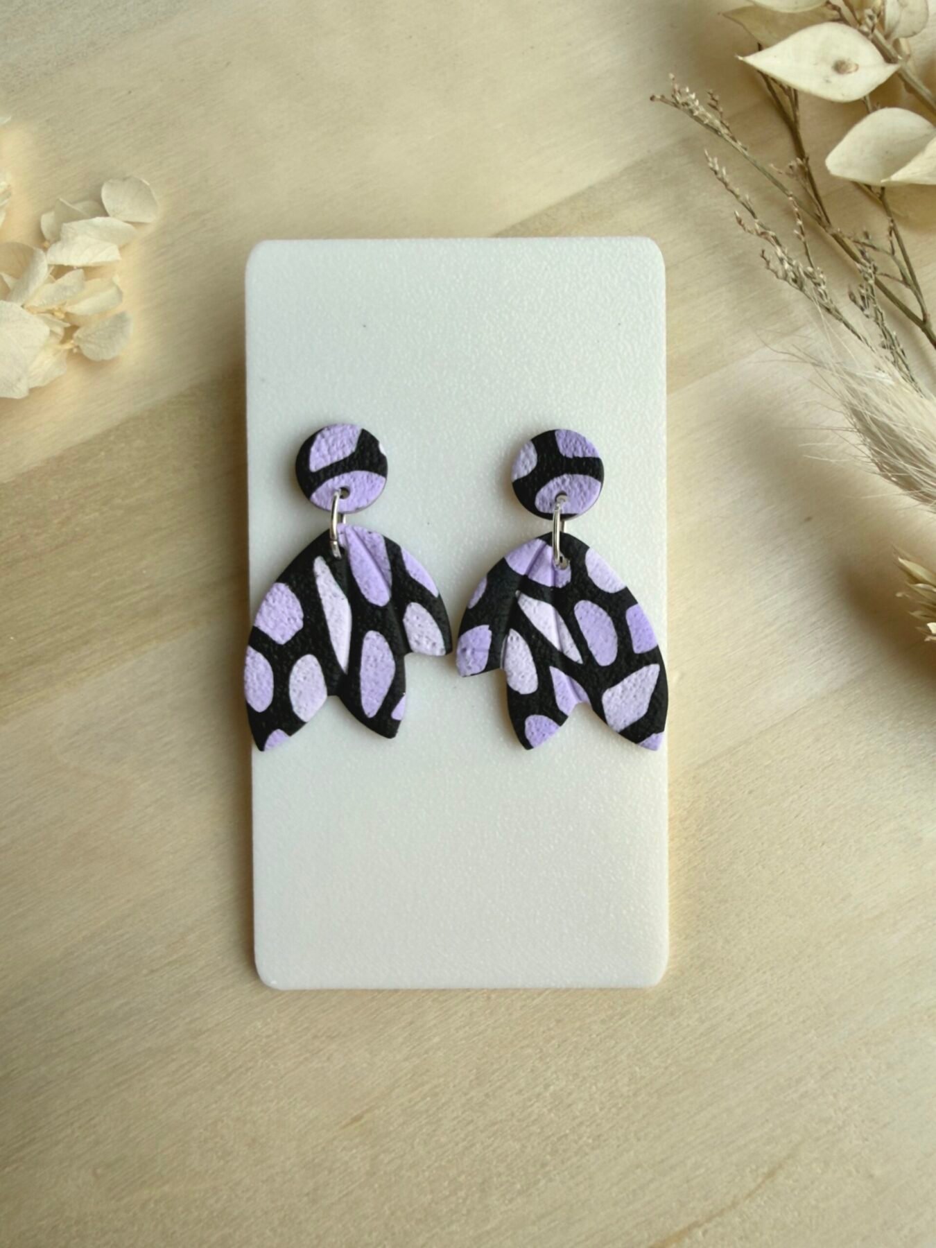 Kolczyki Spots motyle skrzydła - fioletowe