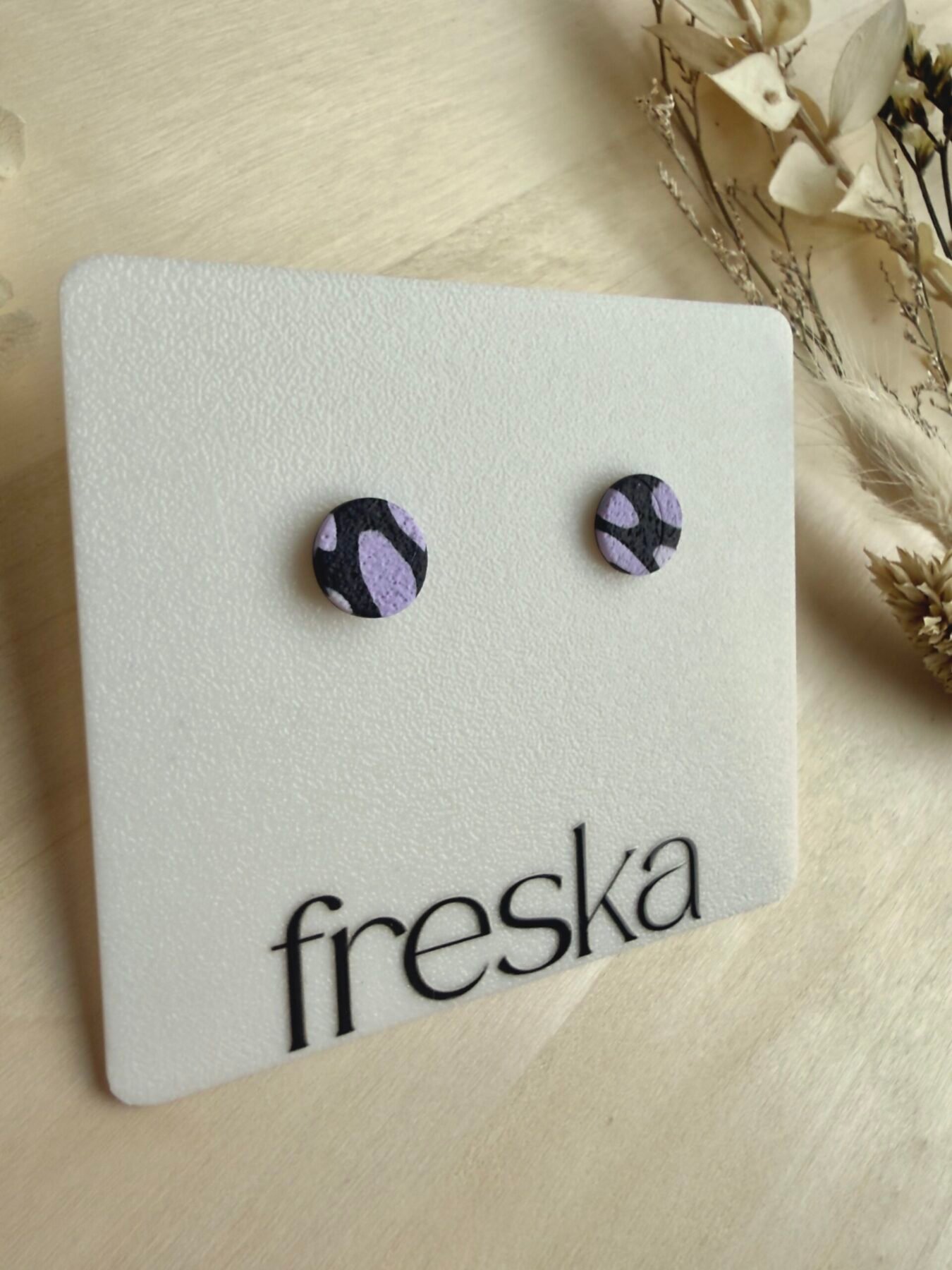 Kolczyki Spots kółka - fioletowe - obrazek 2