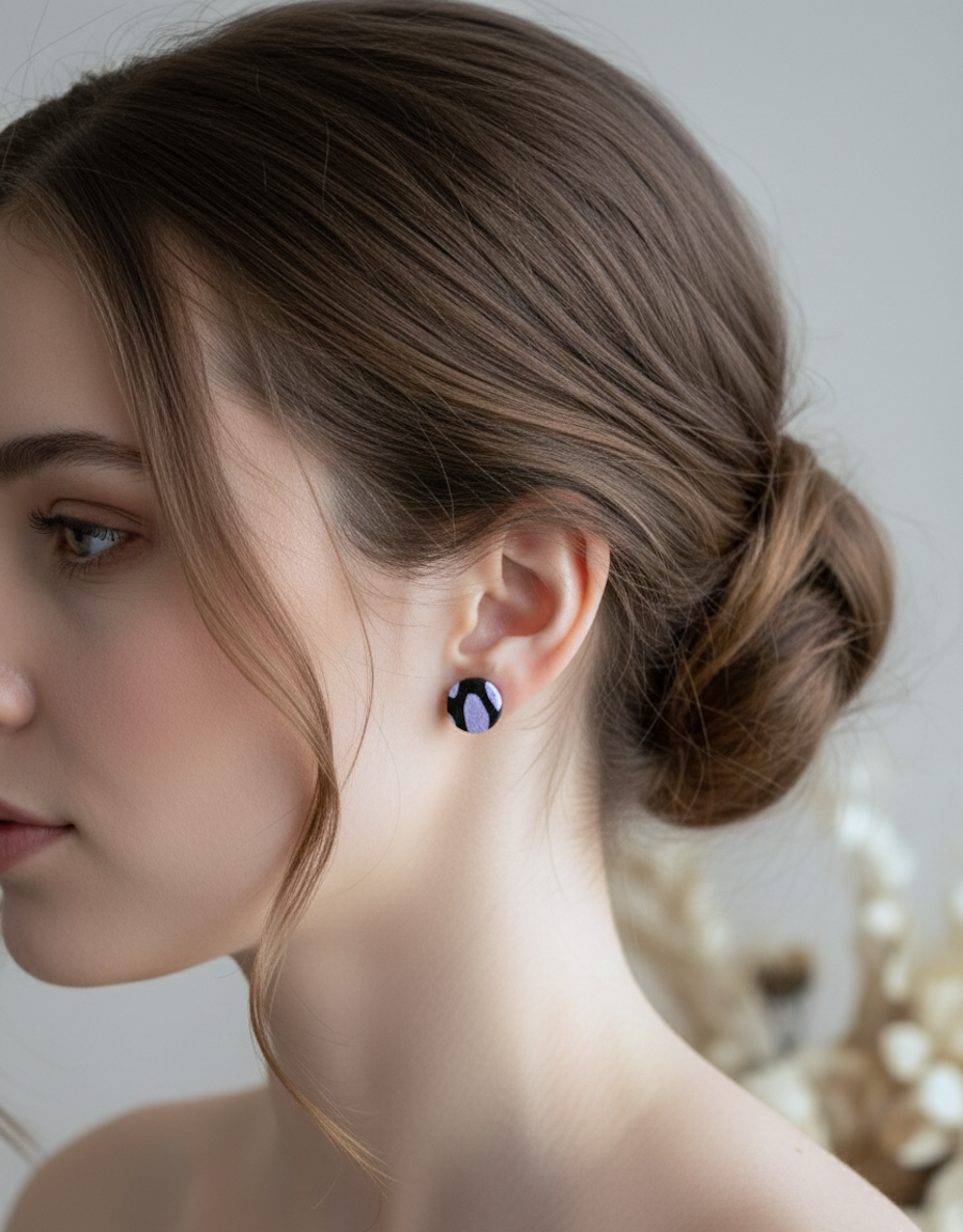 Kolczyki Spots kółka - fioletowe - obrazek 4