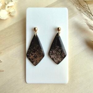 Kolczyki Romby duże z brokatem