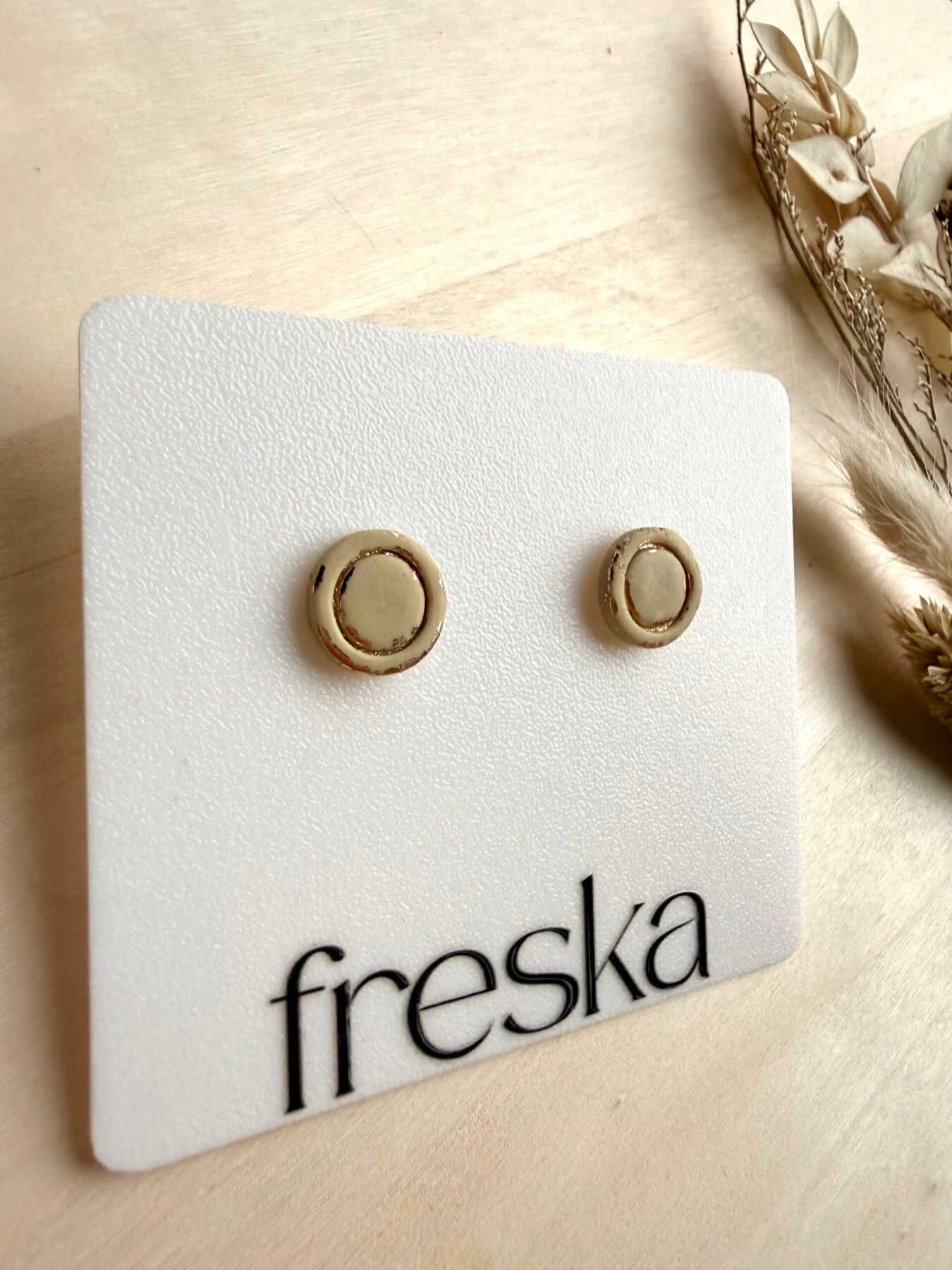 Kolczyki Kółka z ramką ze złotem - różne kolory - obrazek 2