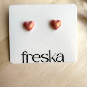 Kolczyki Serca 3D opalizujące - różne odcienie