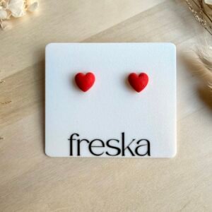 Kolczyki Serca 3D - czerwone