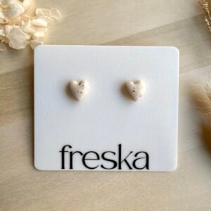 Kolczyki Serca 3D - piaskowo-złote