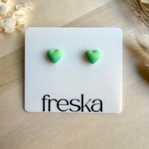 Kolczyki Serca 3D ombre - zielono-niebieskie