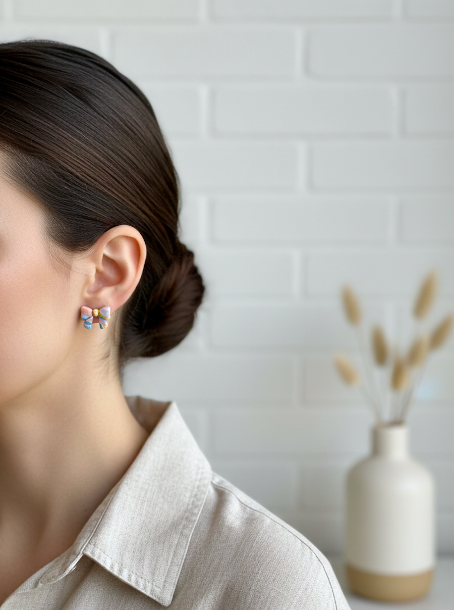 Kolczyki Kokardki wiosenne - obrazek 3