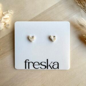 Kolczyki Serduszka piaskowo-srebrne