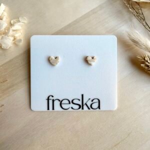 Kolczyki Serduszka piaskowo-złote