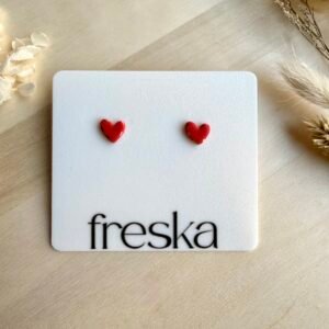 Kolczyki Serduszka czerwono-złote