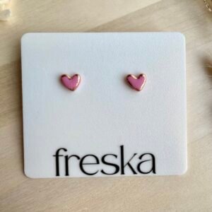 Kolczyki Serduszka różowo-złote