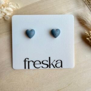 Kolczyki Serca 3D ze złotymi drobinkami - różne kolory