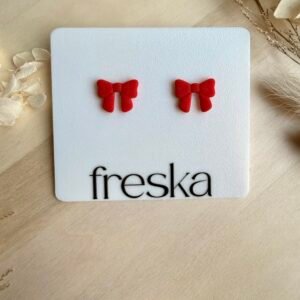 Kolczyki Kokardki czerwone