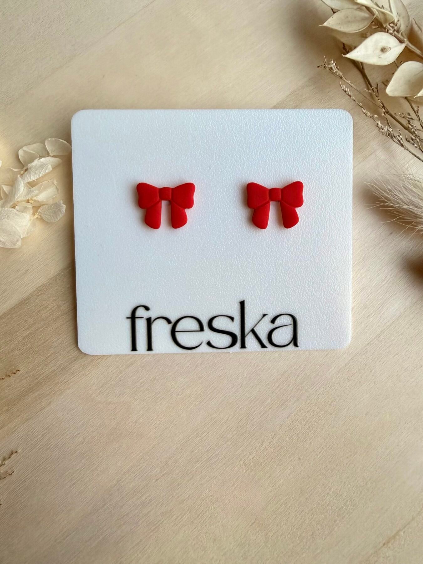 Kolczyki Kokardki czerwone