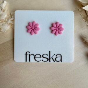 Kolczyki Stokrotki wiosenny róż