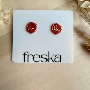 Kolczyki Pleciony - czerwone