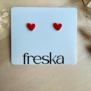 Kolczyki Serduszka matowe - czerwone