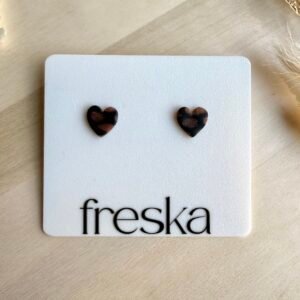 Kolczyki Serca - panterka ze złotem