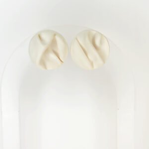 Kolczyki Fabric - kremowe