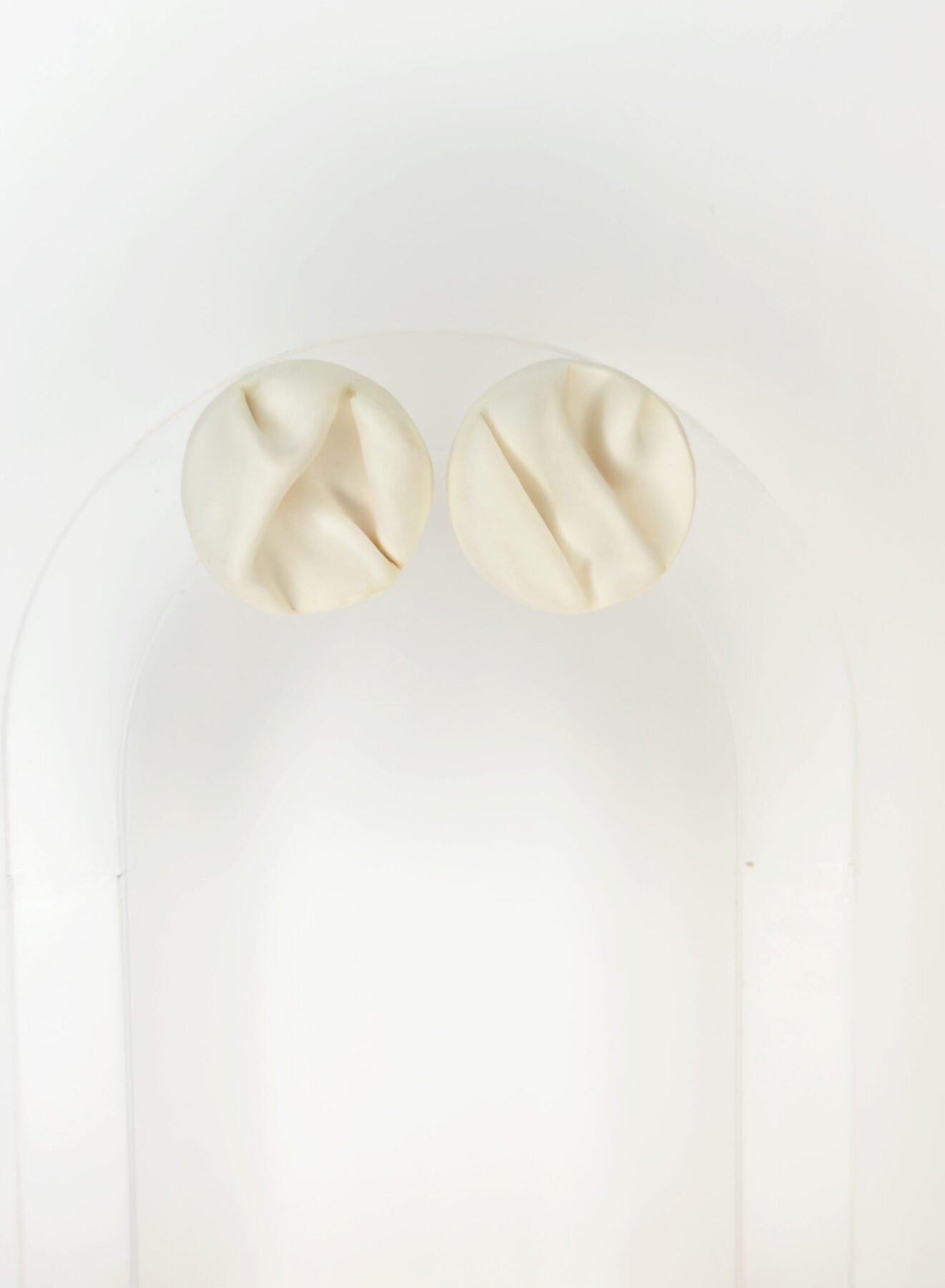 Kolczyki Fabric - kremowe