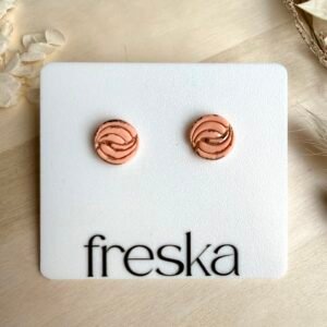 Kolczyki Swirl okrągłe - brzoskwiniowe