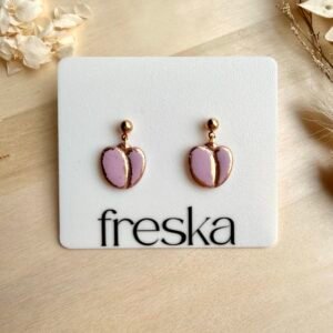 Kolczyki Tulipany brudny róż ze srebrem