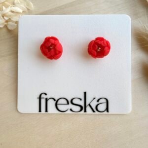Kolczyki Piwonie - czerwone