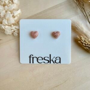 Kolczyki Serca 3D - pastelowe marmurki ze złotem