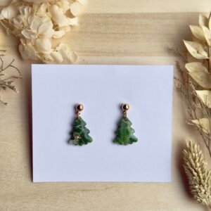 Kolczyki Choinki zielone