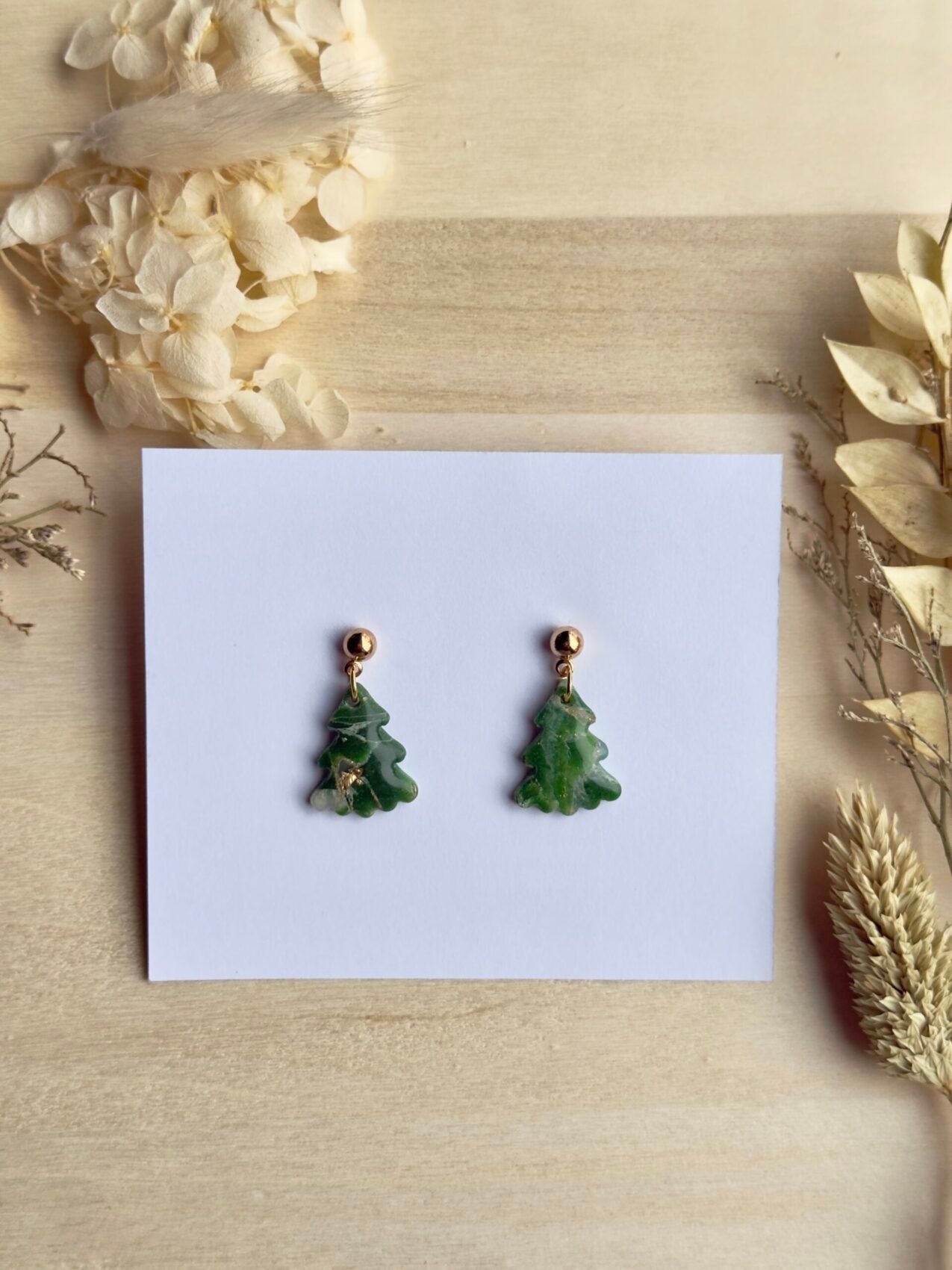 Kolczyki Choinki zielone