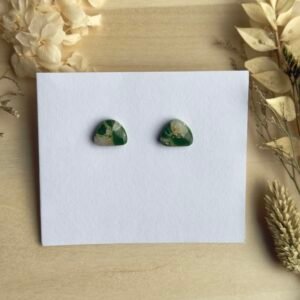 Kolczyki Kamień - zielone marmurki