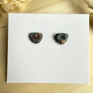 Kolczyki Kamień - grafika liście