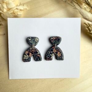 Kolczyki Łuki - grafika liście