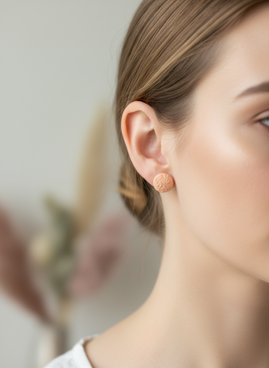 Kolczyki 3D Kule Roślinne - obrazek 2