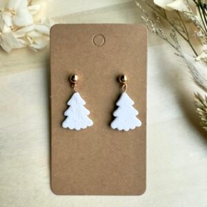 Kolczyki Choinki białe struktura