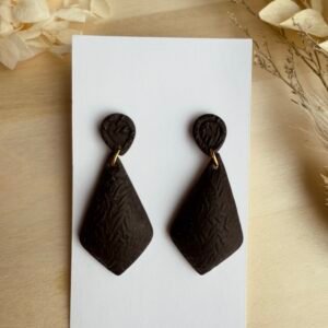 Kolczyki 3D Roślinne Geo - czarne