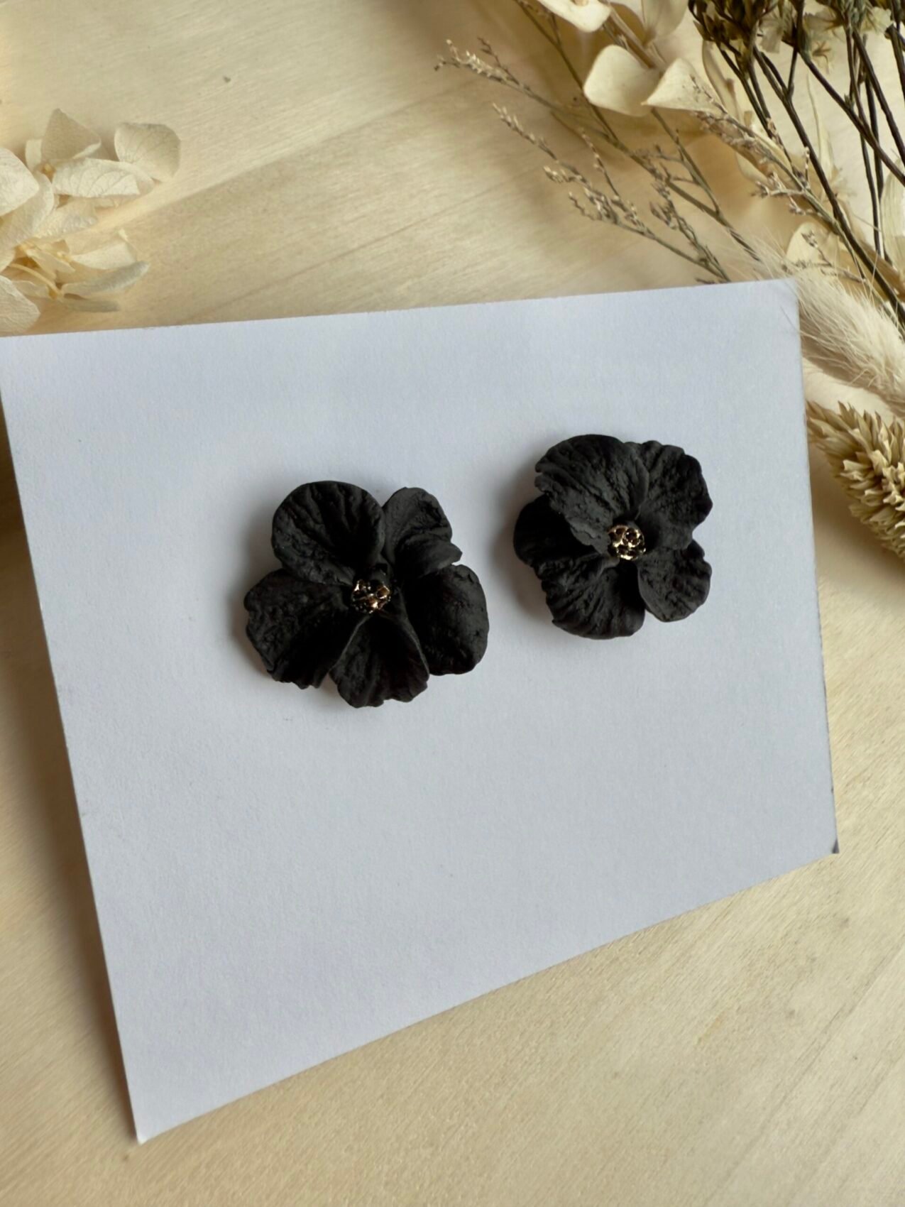Kolczyki Black Flower midi - obrazek 2
