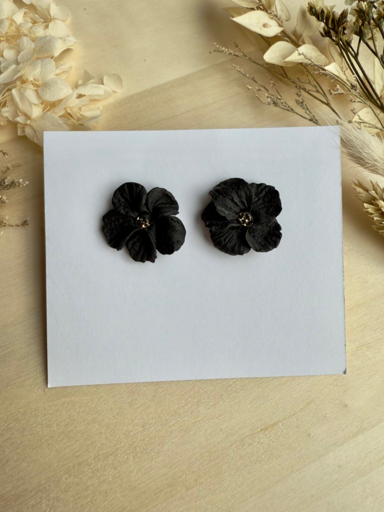 Kolczyki Black Flower midi