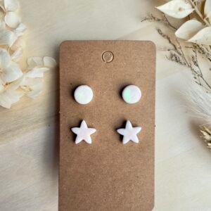 Zestaw - kolczyki sztyfty holo 2 pary