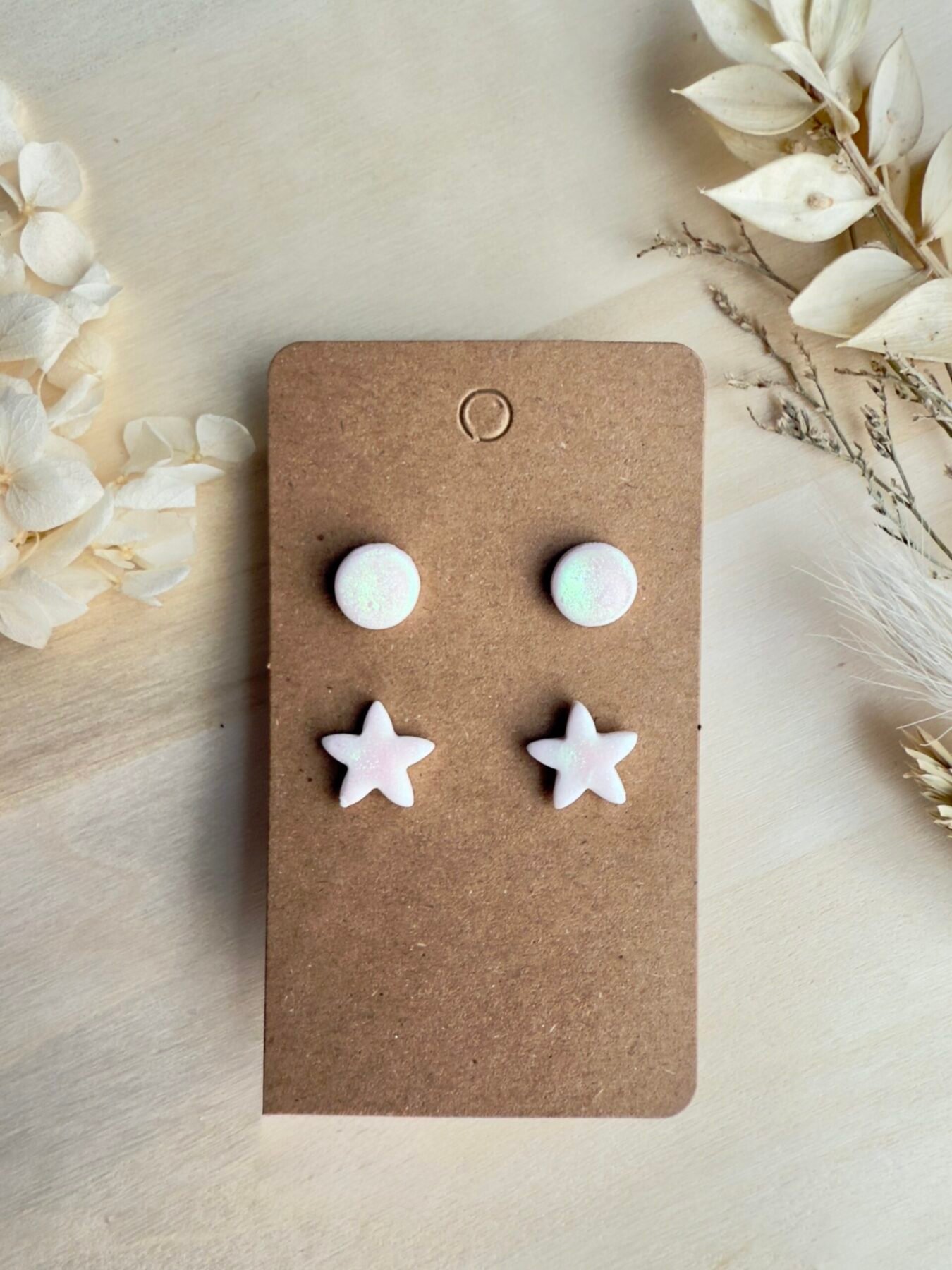 Zestaw - kolczyki sztyfty holo 2 pary