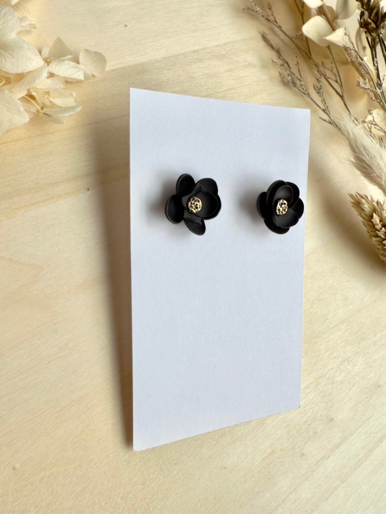 Kolczyki Kwiaty - ręcznie formowane - obrazek 2