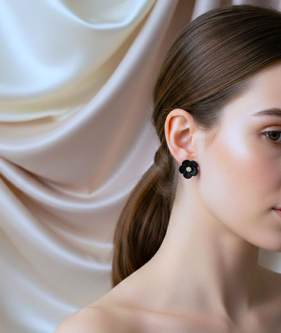 Kolczyki Kwiaty - ręcznie formowane - obrazek 3