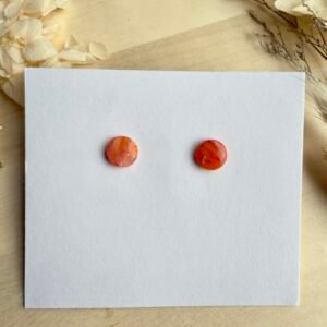 Kolczyki Kulki marmurkowe - pomarańczowe